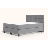 Emma Original Boxspringbett 160x200 cm - hellgrau - Füße Holz - Kopfteil klassisch