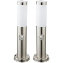 ETC Shop 2er Set Sockelleuchte, Edelstahl Bewegungsmelder, H 45 cm,