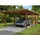 SKANHOLZ Carport Emsland 4,04 x 8,46 m nussbaum inkl. EPDM Folie, Pfostenanker