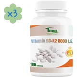 Vitamin D3 K2 5000 I.U , 3x180 Tabletten , Vitamin D3 5000 I.E , Vitamin K2