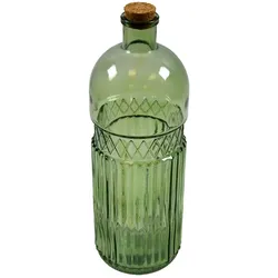 Deko Flasche Glas grün 11x31 cm