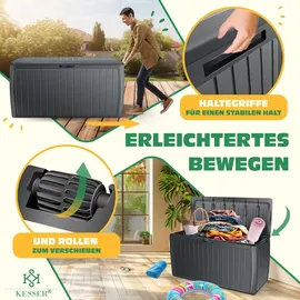 Kesser KESSER® Auflagenbox 290 Liter mit abschließbarem Deckel Haltegriffe Gartenbox