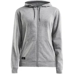 Craft Kapuzenpullover Hoodie Community FZ (Front-Reißverschluss, sportliche Passform) grau Damen