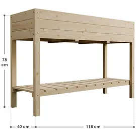 Juskys Hochbeet Freya 118 x 78 x 40 cm