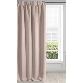 Eurofirany Logan Vorhang Blickdicht, Satin Verdunkelungsvorhang mit Kräuselband-1 STK. Elegant, Glatt, Einfarbig, Wohnzimmer, Schlafzimmer, Puder Rosa, 135x270 cm