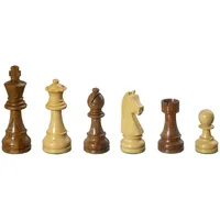 Philos Schachfiguren Arcadius, Königshöhe 95 mm, braun natur, gewichtet, im neutralen Karton