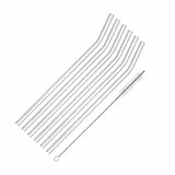 Westmark Glas-Trinkhalme gebogen 6 St. Transparent