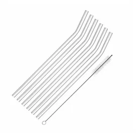 Westmark Glas-Trinkhalme gebogen 6 St. Transparent