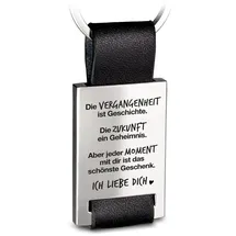 FABACH Schlüsselanhänger Mit Gravur Aus Leder - Ich Liebe Dich Schlüsselanhänger Für Partner, Freundin, Freund - Jeder Moment Mit Dir Ist Das Schönste Geschenk