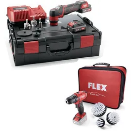 Flex Akku Polierer PXE 80 10,8-EC/2,5 Set freilaufend + Akku-Bohrschrauber DD 2G
