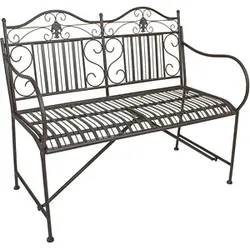 Garden Pleasure Gartenbank MANGAN 950507 schwarzbraun Metall 106,0 cm
