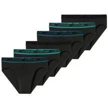 SCHIESSER Slip unifarben schwarz S 6er Pack