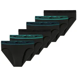 SCHIESSER Slip unifarben schwarz S 6er Pack