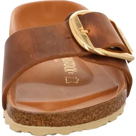 Birkenstock Madrid Big Buckle Nubukleder geölt schmal cognac 40