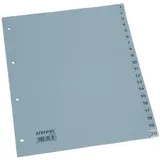 Büroring Register 1-20 A4 PP-Folie grau 125 my