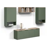 livinity® Wohnwand, Piave Grün, 5 Teile