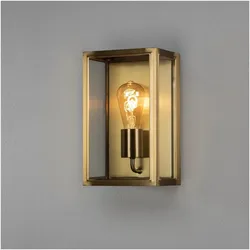 Carpi Wandl. mittel E27 Messing mit klarem Glas