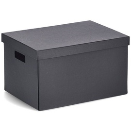 Zeller Aufbewahrungsbox, recycelter Karton (ca. 25 x 35 x 20 cm, schwarz)