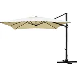 MCW Ampelschirm A39 3x3m Drehbar Creme ohne Ständer