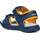 GEOX Vaniett Boy C Sandal, Navy/Orange, 38 EU