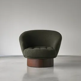 Tikamoon Sessel Ines Bouclé 100 x 82 x 91 cm Grün