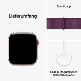 Apple Watch Series 10 GPS + Cellular 42 mm Aluminiumgehäuse roségold Sport Loop pflaume