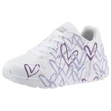 SKECHERS Uno LITE Spread The Love Sportschuhe - White Synthetic / Light Purple Trim - EU