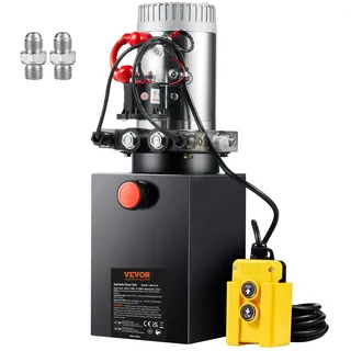 VEVOR Hydraulikpumpe Hydraulikaggregat 12V 6L Hydraulikaggregat 1600 W, Doppelwirkende Hydraulikpumpe Hydraulic Power Pack, 1,5 Gal Tank Hand Pump Hydraulikaggregat, für Aufzüge, Gabelstapler usw.