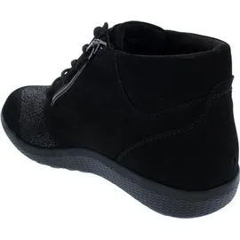 WALDLÄUFER M-IRA Bootie OrthoTritt 815M80-304-001, Nubukleder/ Minileostretch, schwarz, Schnürung u. Reißverschl., Weite M 37 1/2 - 37,5 EU (4,5 UK)