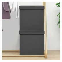 vidaXL Hocker mit Stauraum 2 Stk. Grau PVC