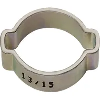 Riegler 2-Ohr-Schl.klemme, Stahl glanzv. (W1), Spannbe. 13-15 mm, 7,0