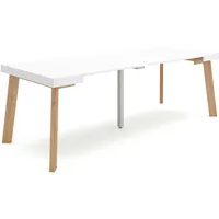 SKRAUT HOME Ausziehbarertisch, 222x90x73cm, Für 10 Gäste, Hölzerne Beine,