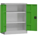 Classix Stahlschrank X-530315 lichtgrau, gelbgrün 80,0 x 38,0 x 100,0 cm, aufgebaut