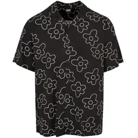 URBAN CLASSICS Viscose Aop Resort Kurzarmhemd Black Flower S