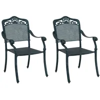 VidaXL Gartenstühle 2 Stk. Grün Aluminiumguss