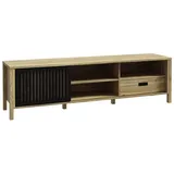 Forte Jytana TV-Lowboard 175 cm Eiche/Schwarz Holzwerkstoff