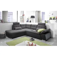 ed exciting design Eckcouch Kunstleder 4-Sitzer Schwarz
