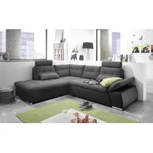 ed exciting design Eckcouch Kunstleder 4-Sitzer Schwarz