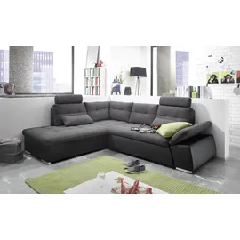 ed exciting design Eckcouch Kunstleder 4-Sitzer Schwarz