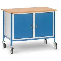 Rolltisch 5868, 1 Ebene, Flügeltür, Tragkraft 150kg - blau
