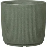Scheurich Linetto 40, Pflanzgefäß/Blumentopf/Pflanzkübel, rund, Farbe: Dark Green, hergestellt mit recyceltem Kunststoff, 10 Jahre Garantie, für den Außenbereich