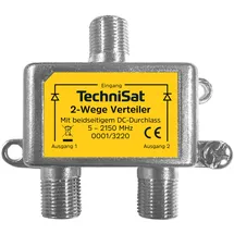 TechniSat 2-Wege-Verteiler (5–2150 MHz Sat Signal Splitter für TV & Receiver, DiSEqC-tauglich)