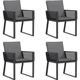 vidaXL Gartenstuhl 59 x 68,3 x 52,2 cm schwarz 4 St.