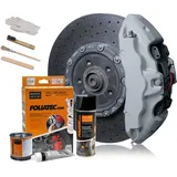 FoliaTec Bremssattel Lack Set, Hitzebeständig, Komplettsatz für 4 Bremssättel, Circuit Grau, 7-teiliges Set