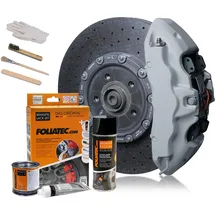 FoliaTec Bremssattel Lack Set, Hitzebeständig, Komplettsatz für 4 Bremssättel, Circuit Grau, 7-teiliges Set