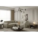 Fun Möbel Ecksofa Designersofa CELES in Stoff Opera Velvet Creme Seite Universal - Beige