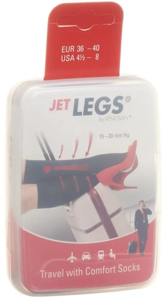 JET Legs® Travel Socks 36-40 black