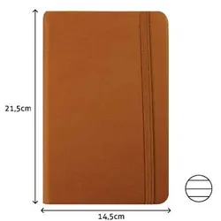 SMARTD Notizbuch 21,5x14,5cm Camel Semi Leder 116 Blätter (Tagebuch)