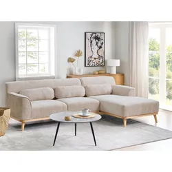 3-Sitzer Ecksofa beige linksseitig SIMOS