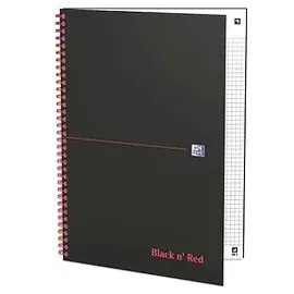 Oxford Collegeblock Black n'Red Spiralbuch kariert DIN A5 ohne Rand, 1 Block